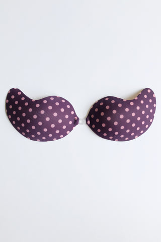 V Backless Bra in Purple Polka Dots