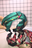 Twisted Knotted Painted Headband in Green