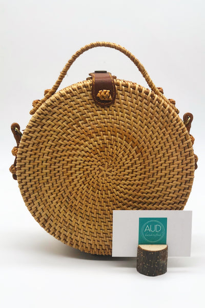 [HANDCRAFTED] Dannie Twin Rattan Bag Brown with Handle